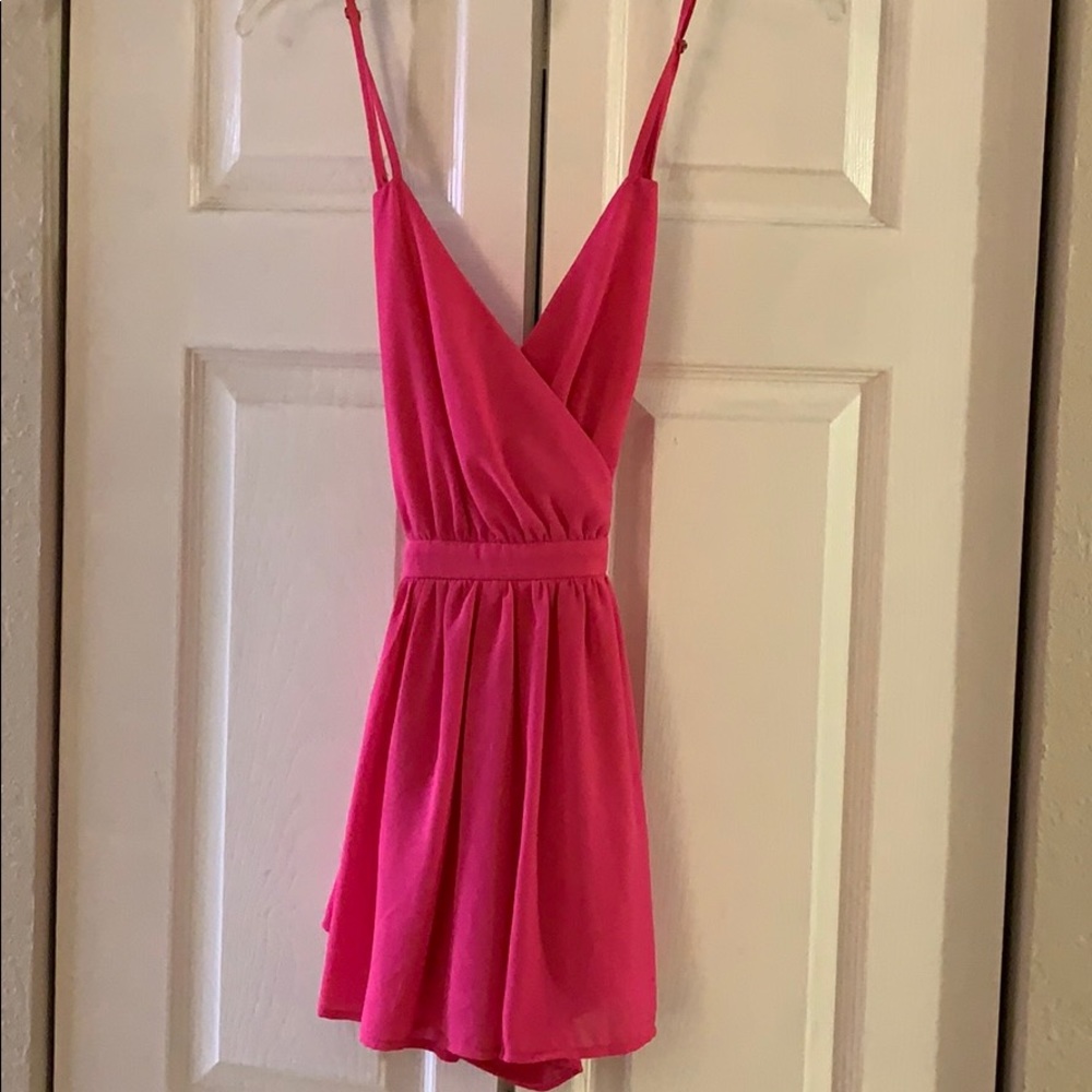 Hot pink play suit